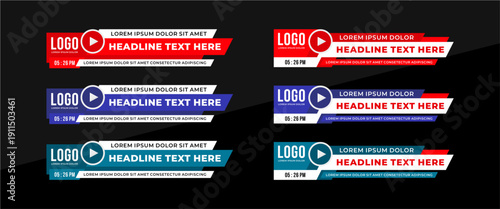 Stylish geometric lower third banner template design