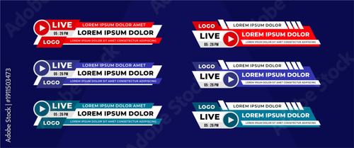 Stylish geometric lower third banner template design