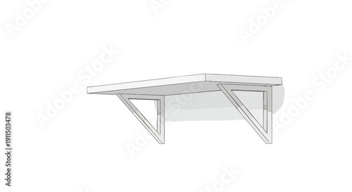 Aesthetic minimalistic wall shelf design with clean lines and sturdy triangular supports for modern interior decor.
