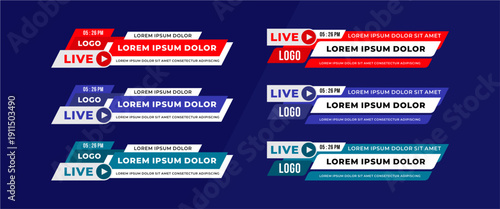 Stylish geometric lower third banner template design