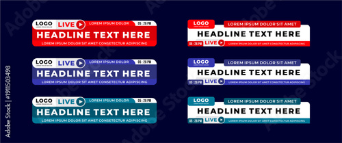 Stylish geometric lower third banner template design