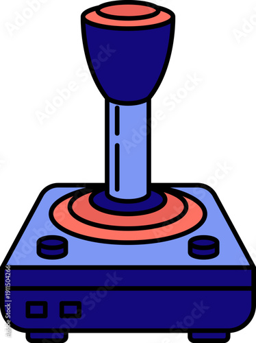 Retro Arcade Joystick Vector Illustration in Blue and Red