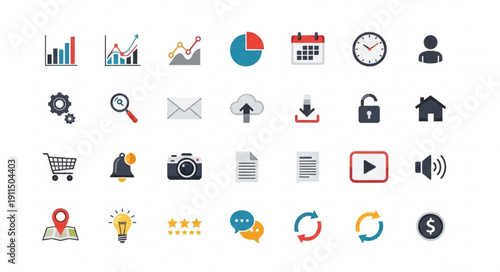 Wallpaper Mural Collection of modern flat design icons for web and mobile applications. Torontodigital.ca