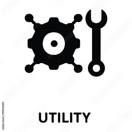 3d vector illustration of a wrench with a bolt screwdriver and nut as a technical equipment symbol for business and ship wheel design concepts