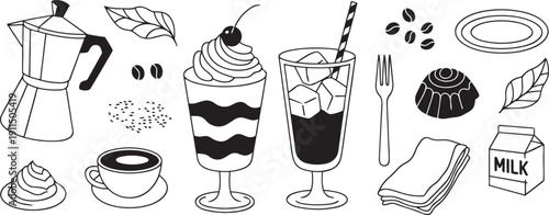 coffee cup milk dessert ice cream frappe frappe coffee beans coffee maker
