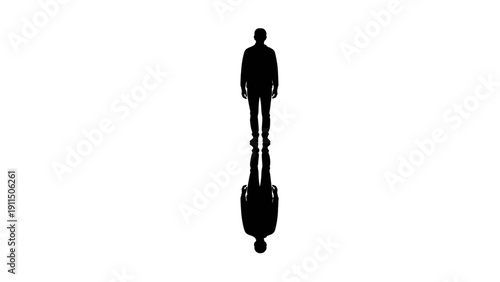 Human Silhouette with Upside Down Reflection Concept