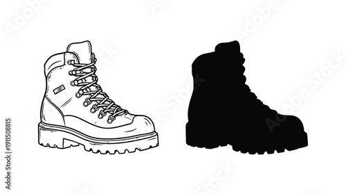 Boots vector illustration of three different hiking boot designs