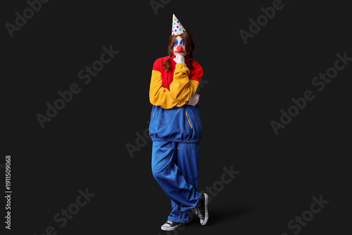 Young woman dressed as sad ...