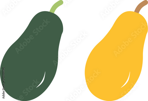 Papaya vector icon,  papaya fruit in various styles silhouette illustration on white background