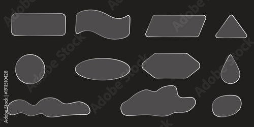 Water effect Water splash gray shapes on black on transparent background