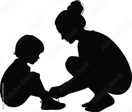 Mother and child in a tender moment