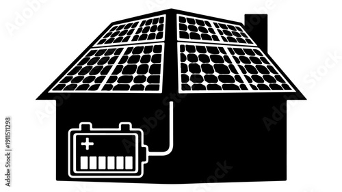 Solar Panels and Battery System for Sustainable Home Energy.