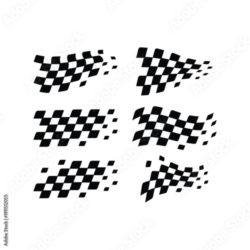 Set of sport race flag logo