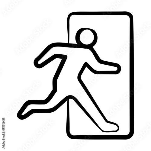 Evacuation Route Icon - Handdrawn