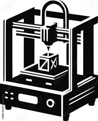3d printer producing a small plastic object in a workspace setting