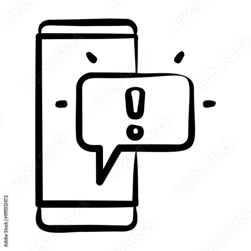 Sms Alert Icon - Handdrawn