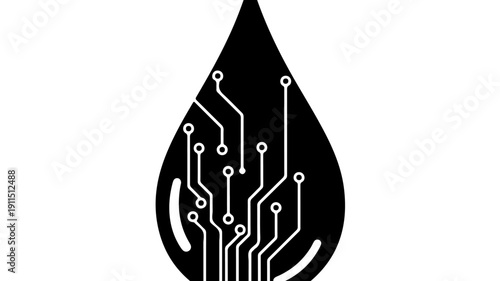 Digital Oil Drop Technology Concept.