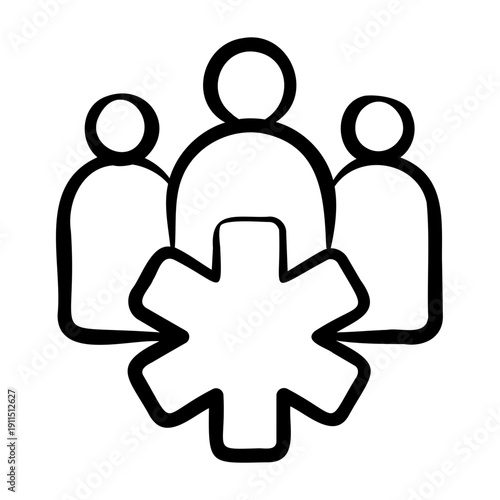 Emergency Medical Team Icon - Handdrawn