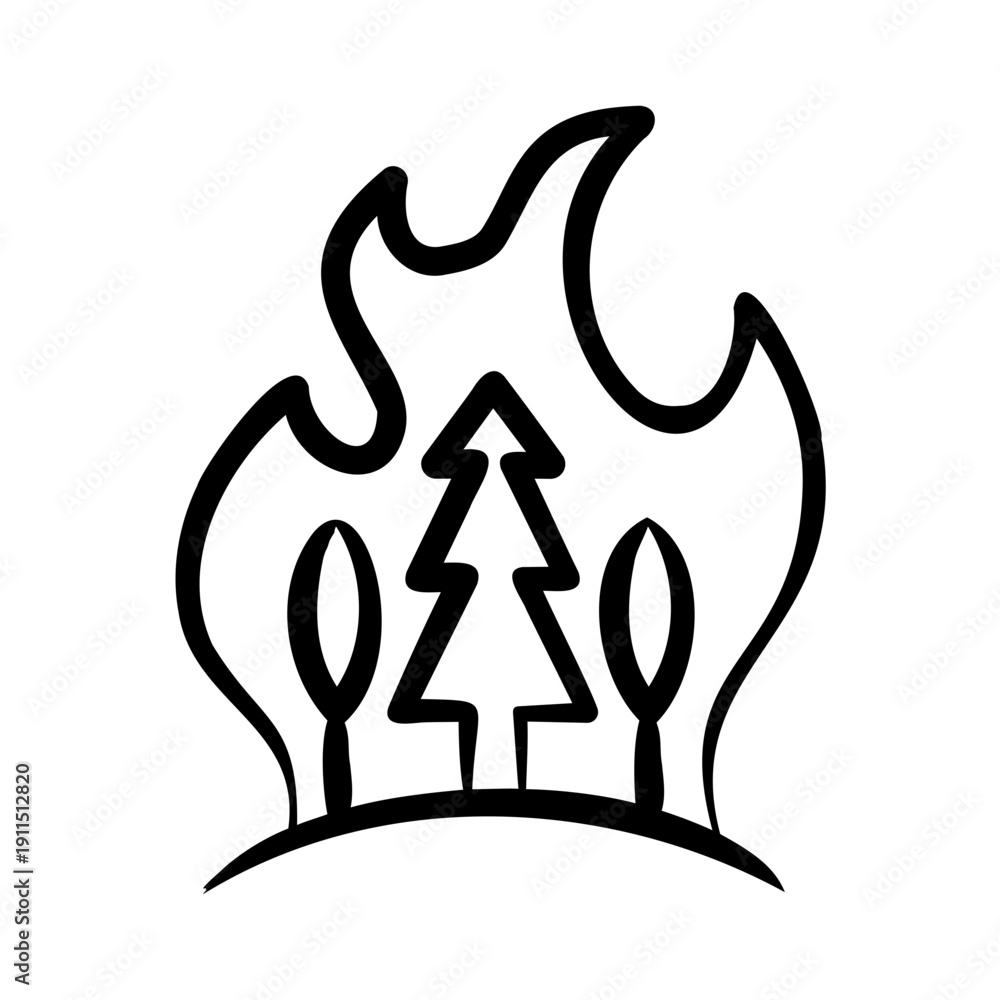 Obraz premium Wildfire Icon - Handdrawn