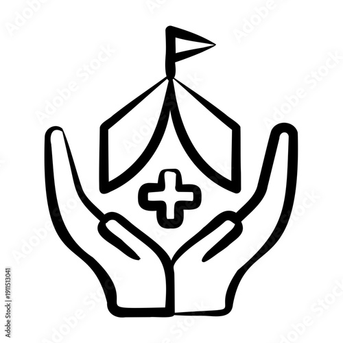 Shelter Management Icon - Handdrawn