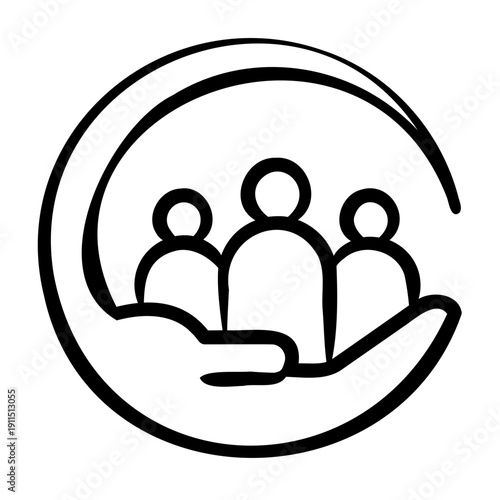Community Support Icon - Handdrawn