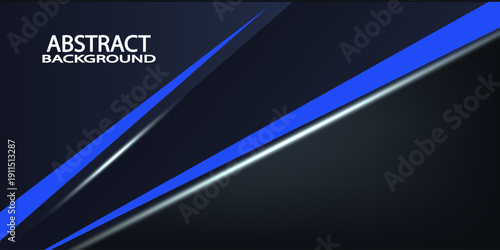 Modern blue and black template black strip line diagonal with border blue with copy space for text. Technology style.