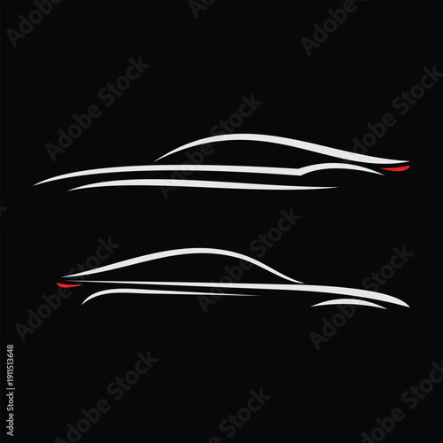 abstract silhouette sport car logo