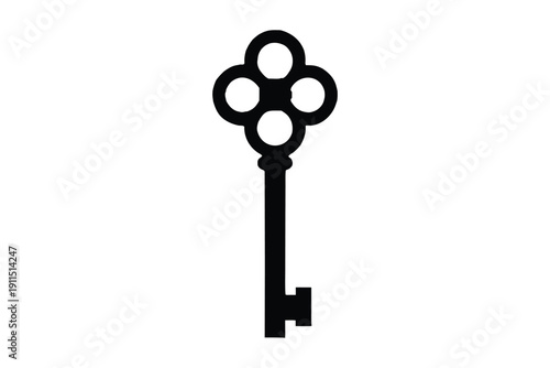 key silhouette vector, skeleton key, old vintage key silhouette vector