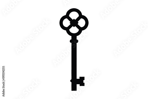 key silhouette vector, skeleton key, old vintage key silhouette vector
