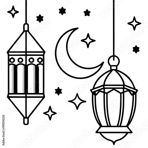 vector illustration of an old lantern