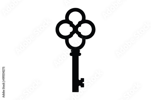 key silhouette vector, skeleton key, old vintage key silhouette vector