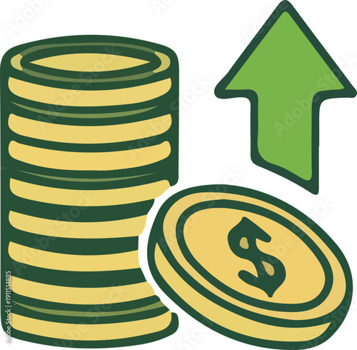 Financial Growth Money Stack Icon