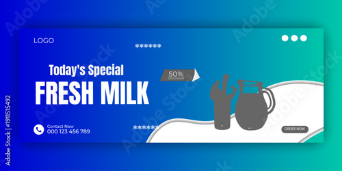Special Fresh Milk Social Media Post Design Templates