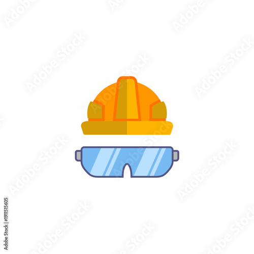 Helmet glasses Industrial Security Icon