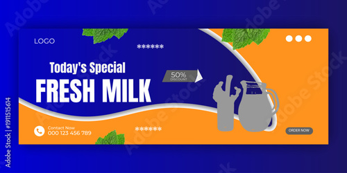 Special Fresh Milk Social Media Post Design Templates