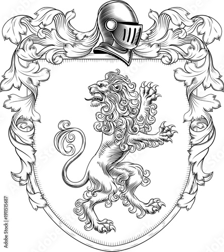 A lion coat of arms or cres...
