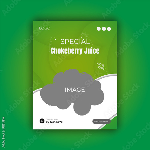 Sweet & Delicious Chokeberry Juice Social Media Post Banner Design Templates.