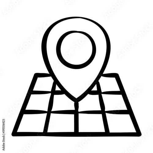 Gis Mapping Icon - Handdrawn