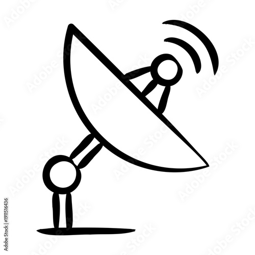 Satellite Communication Icon - Handdrawn