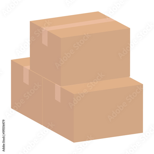 積み上がった段ボールのベクターイラスト素材
