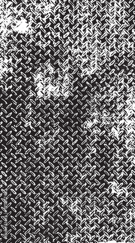 13-35. Surface Texture Vector Image of Old Diamond Pattern Steel Plate - Illustration.