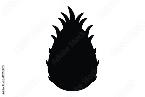 Whole dragon fruit silhouette vector, Dragon fruit icon
