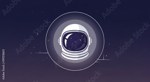 Astronaut helmet in space with stars and dark background symbolizing exploration and adventure in cosmos
