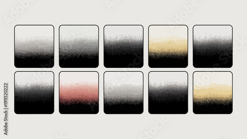 A grid of nine squares displays a gradient transition of colors ranging from grayscale to subtle pink and gold hues high quality professional detailed modern elegant