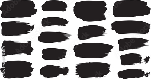 Collection of black brush strokes on white background