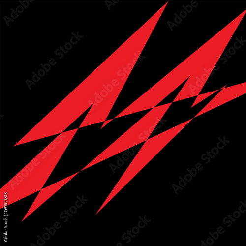 Abstract background with red spikes and zigzag line pattern and some copy space area.