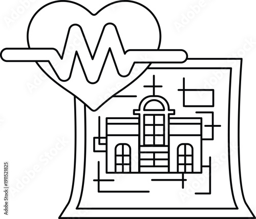 A heart is shown with a wave on top of it