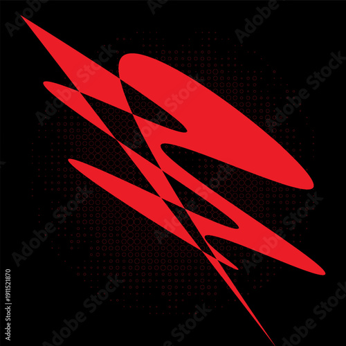 Abstract background with red spikes and zigzag line. vector modern.