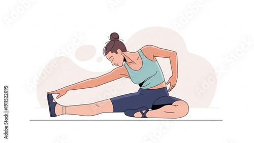 A healthy fit woman enjoys a lifestyle workout in a gym studio, smiling during yoga stretching training with her mother and baby, son, and daughter as an active couple of athletes