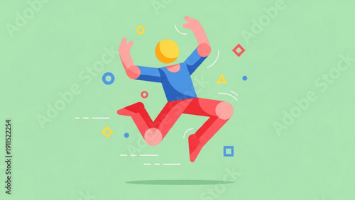 Vector illustration of a happy new year 2014 greeting card featuring a 3d runner silhouette and business people icons in a marathon race competition speed concept design